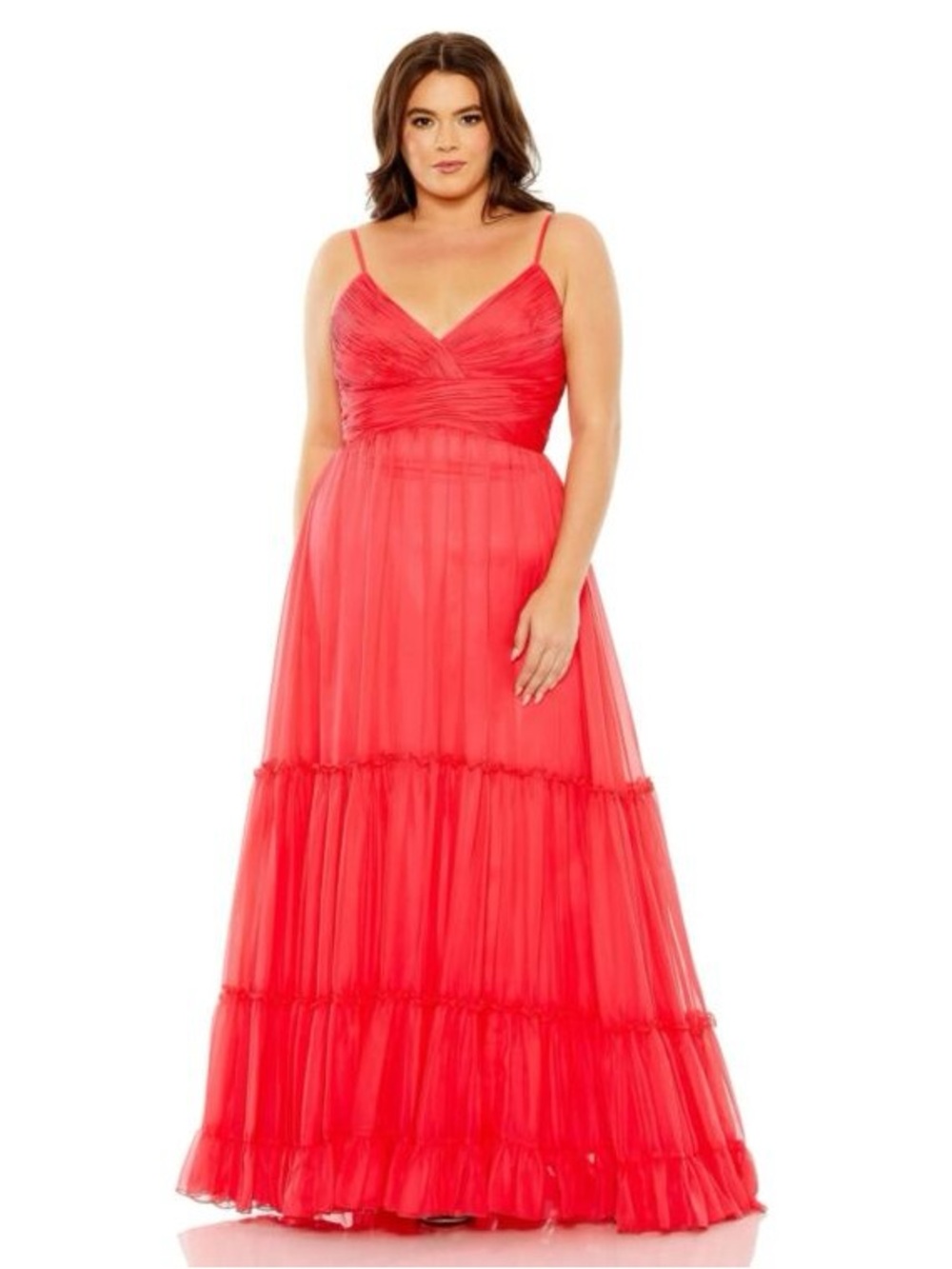 NWOT Mac Duggal Ruched Bodice Tiered Skirt Dress - size 12